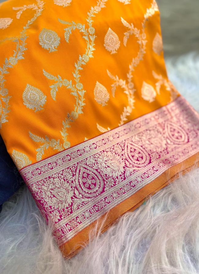 Banarasi Silk Yellow Traditional Wear Weaving Saree